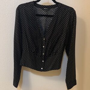 Madewell Black and White Polka Dot Button-Down Shirt